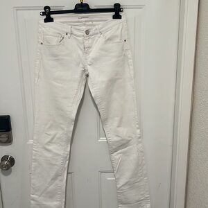 Elli Tahari white jeans size 26 mid rise straight leg classic fit